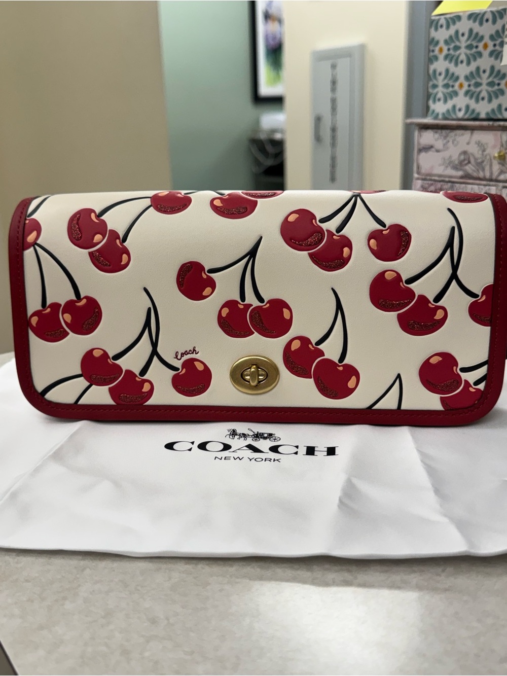 NWT - COACH - Cherry Print - Dinky Bag